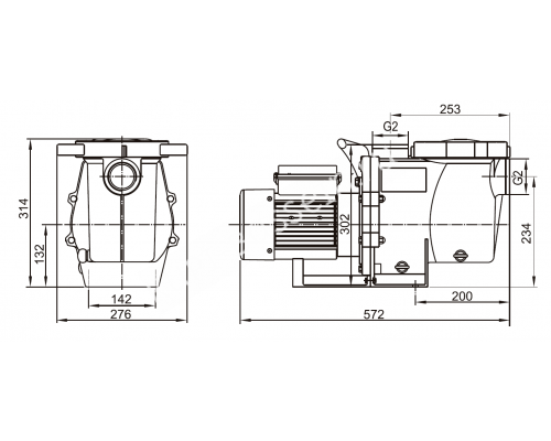 Насос (1,1кВт 220B 20,7 м3/ч h 8м в.ст.) Mayer Schwimmbad LX SGB150 для бассейна