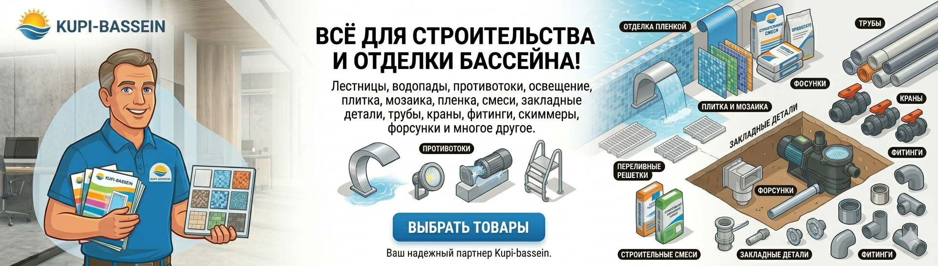 Всё для строительства и отделка бассейна