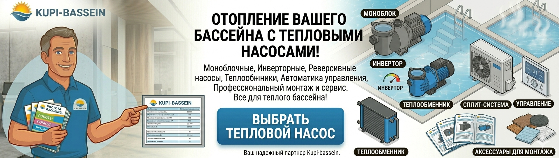 Тепловые насосы для бассейна