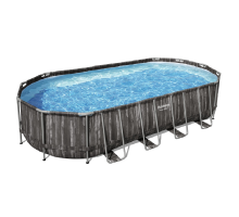 Каркасный бассейн Bestway 5611T Wood style (732х366х122, карт. фильтр, лестница, тент,ChemConnec) Уценка
