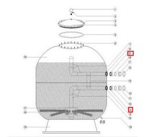 Муфта-фланец крепления для Aquaviva 1400 мм Female