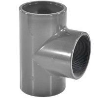 Тройник 90° переходной с резьбой d110x4" AQUAVIVA, Россия