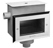 Скиммер с квадратной крышкой 25м2, 2" лайнер, AISI 304