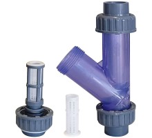 Фильтр сетчатый d25 ПВХ прозрачный корпус уплотнения EPDM