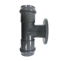 Тройник 90° раструбный с ПВХ фланцем 110 мм