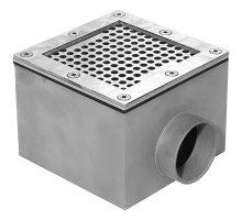 Донный слив под лайнер Aquaviva 2'', AISI 304 (150x150 мм)