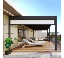 Пергола Aquaviva Авангард с креп. к стене (руч. упр. ламелями) 7.2X3.6м RAL 9016 (Белый)