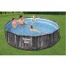 Каркасный бассейн Bestway Steel Pro Wood Style 5614Z с фильтром и тентом