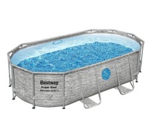 Каркасный бассейн Bestway Steel Камень 56714 (427х250х100 см) с картриджным фильтром, лестницей и защитным тентом