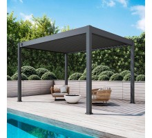 Пергола Aquaviva Модерн отдельностоящая (ручное управление ламелями) 6X3м RAL 7015 (Антрацит)