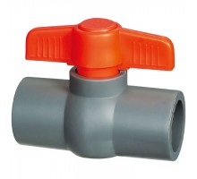 Кран шаровый ПВХ (неразборный) 20 мм