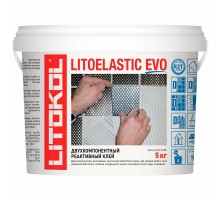 Клей LITOELASTIC двухкомпонентный белый A+В (ведро) 5 кг