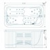 Гидромассажный бассейн IQUE Capri 2100-CDL-BP (WiFi) 212х112х74 см