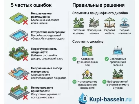 Бассейн как элемент ландшафтного дизайна: 5 главных ошибок