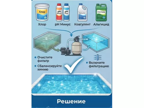 Вода в бассейне мутная: что делать и как найти причину? Пошаговый план