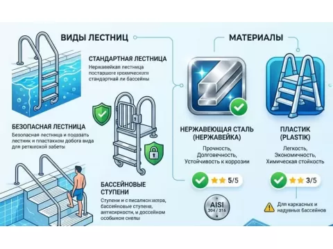 Как подобрать лестницу для бассейна: гид по выбору от экспертов