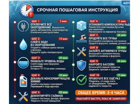 Консервация бассейна при -15°C: пошаговая инструкция по спасению