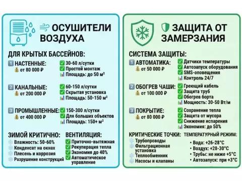 Как выбрать оборудование для бассейна круглого года: гид по системам подогрева, фильтрации и вентиляции для Москвы и области