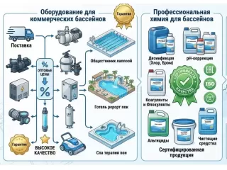 Поставка бассейнового оборудования и химии для коммерческих объектов в Москве и МО