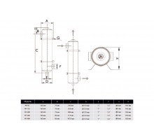 Теплообменник (28 kw) (вертик) МF80 AISI-316 (цвет корп.нерж.) 02007028003
