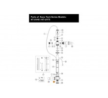 Крышка торцевая нижняя(п.19 п.19 п.21)установки УФ Emaux Nano Tech Timer UV40/UV75/UV130 620135460