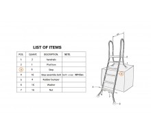 Ступень пластиковая лестниц двусторонних Mayer Schwimmbad