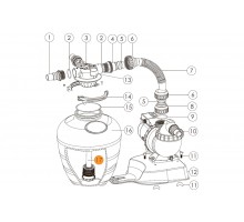 Коллектор фильтра серии FSU с трубой Emaux (89033603/E073603)