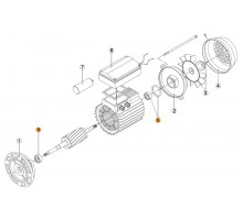 Подшипник (крышка задняя) эл.двигателя KS-150, 200, 300 KA/KAP-250,300 (МЕС -80) Kripsol 6203-ZZ
