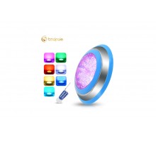 Прожектор накладной из нерж. стали рамка синяя (18Вт/12В) LED RGB с пультом Tadpole JKD-YC230-SP