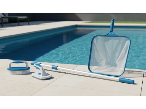 Аксессуары для уборки бассейна: штанги, сачки, щетки и скребки