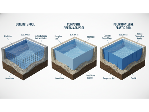Бетонный vs композитный vs полипропиленовый бассейн: полное сравнение по 10-летней стоимости владения