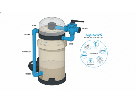 6-позиционный клапан фильтра Aquaviva: режимы работы и схема подключения