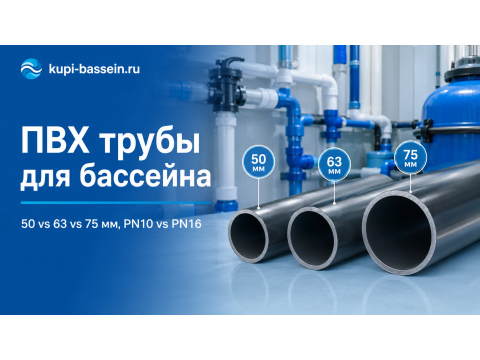 ПВХ трубы для бассейна: диаметр 50 vs 63 vs 75 мм, PN10 vs PN16 | Сравнение