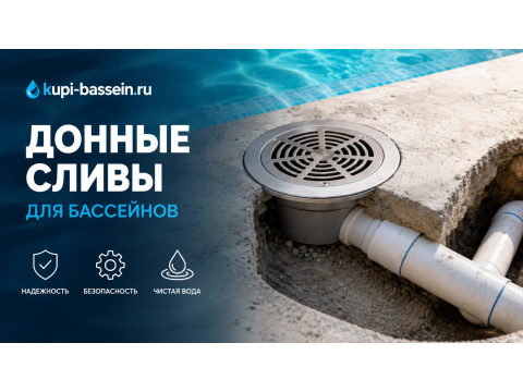 Донный слив для бассейна: под лайнер, под бетон — выбор, монтаж, цены в Москве