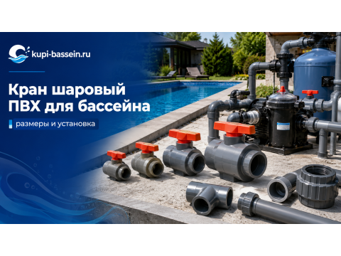 Кран шаровый ПВХ для бассейна: 50мм, 63мм, выбор и установка